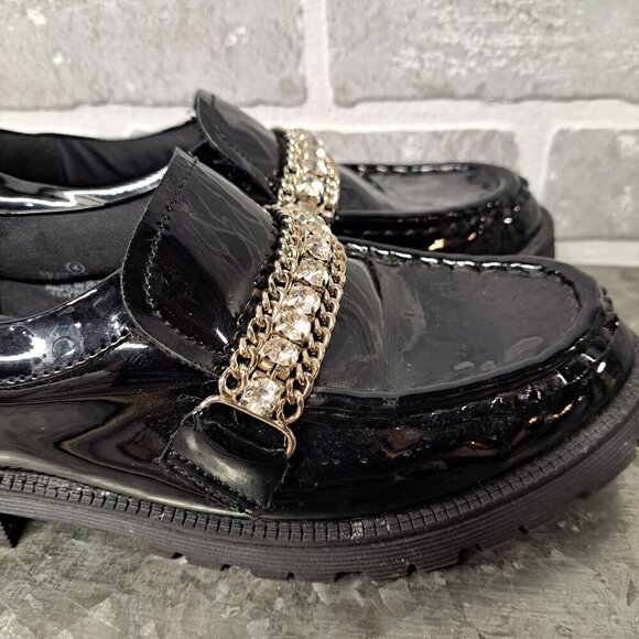 Steve Madden Womens Black Patent Loafers Shoes‎ 4 Medium (B,M) Big Kid - Picture 6 of 10